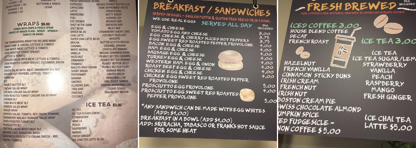 Brewin Cafe Menu