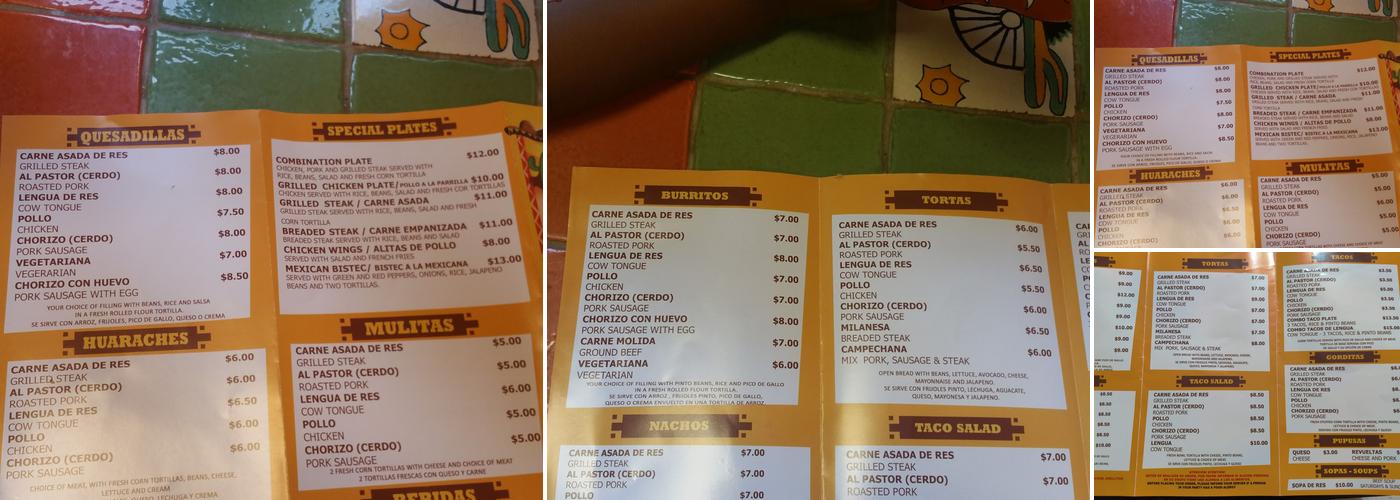 Tacos Lupita Menu