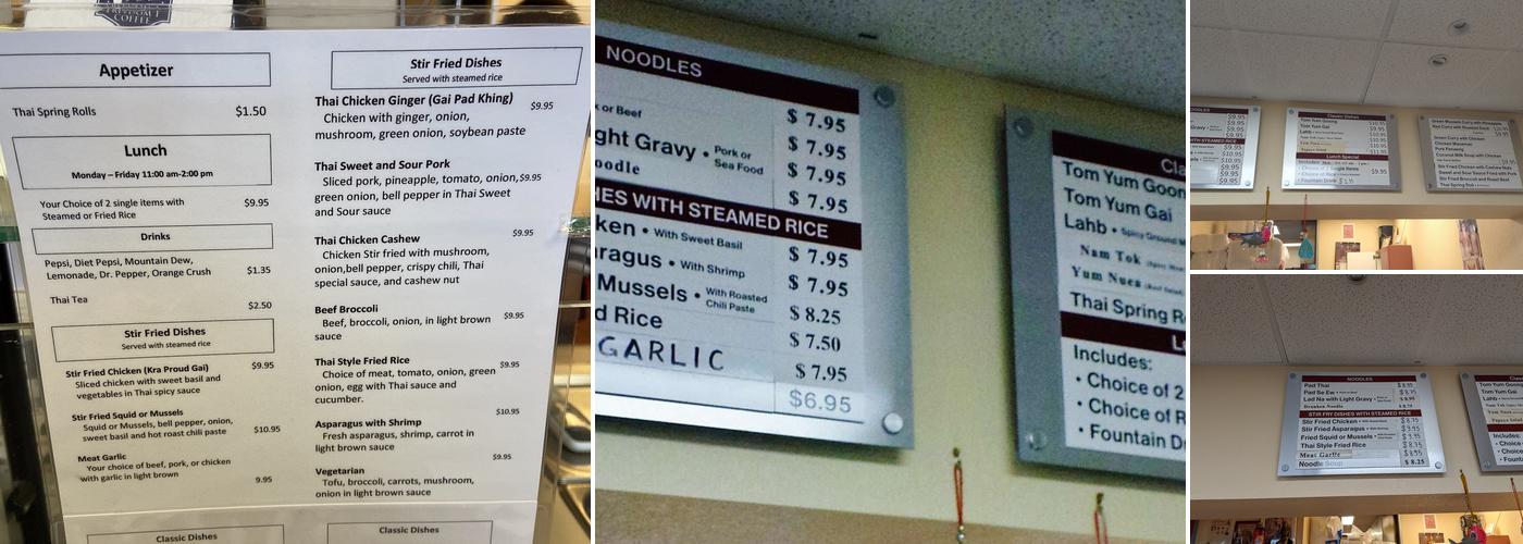 The Thai Guy Restaurant Menu