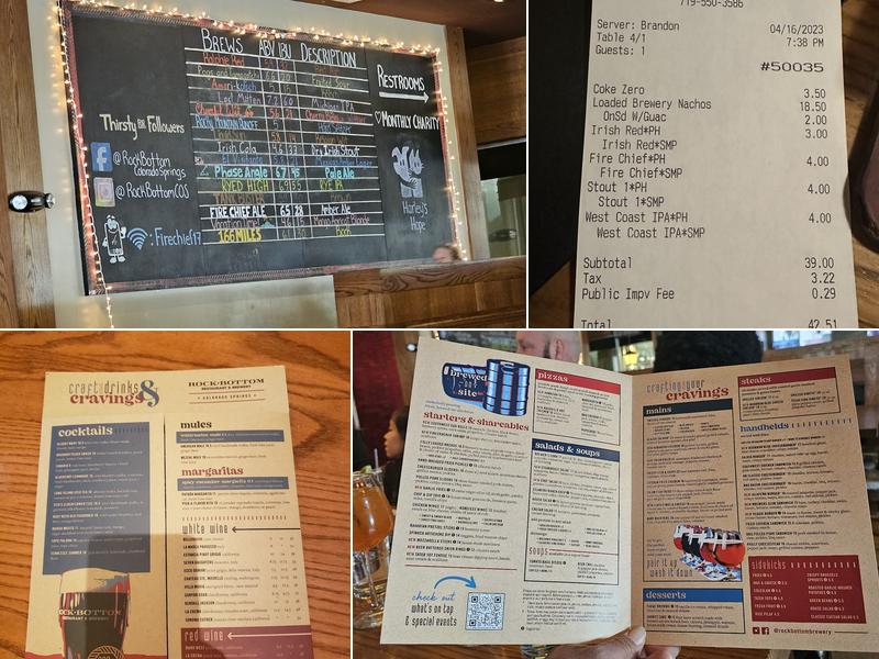 Rock Bottom Restaurant & Brewery Menu