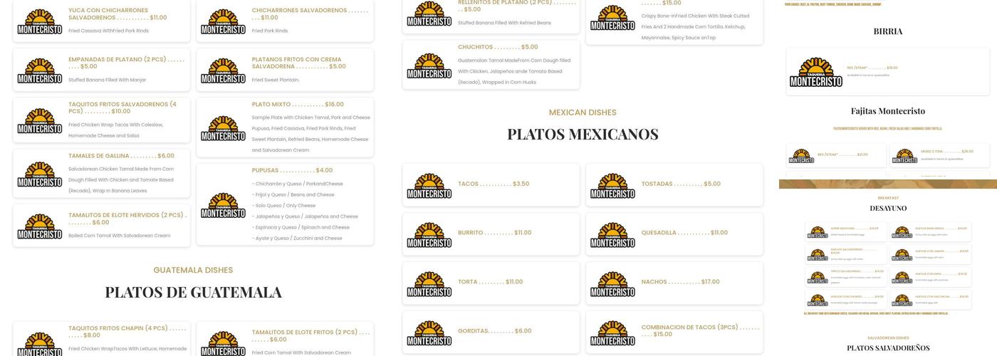 Taquería Montecristo Menu