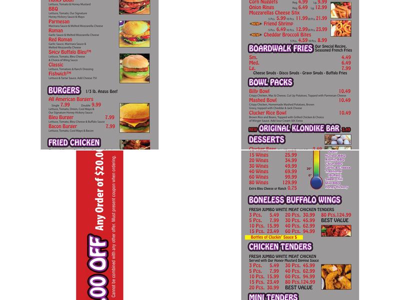 Cluck U Chicken (Cluckster's Halal Chicken) - Lanham Menu