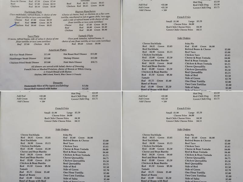 Mesa Vista Cafe Menu