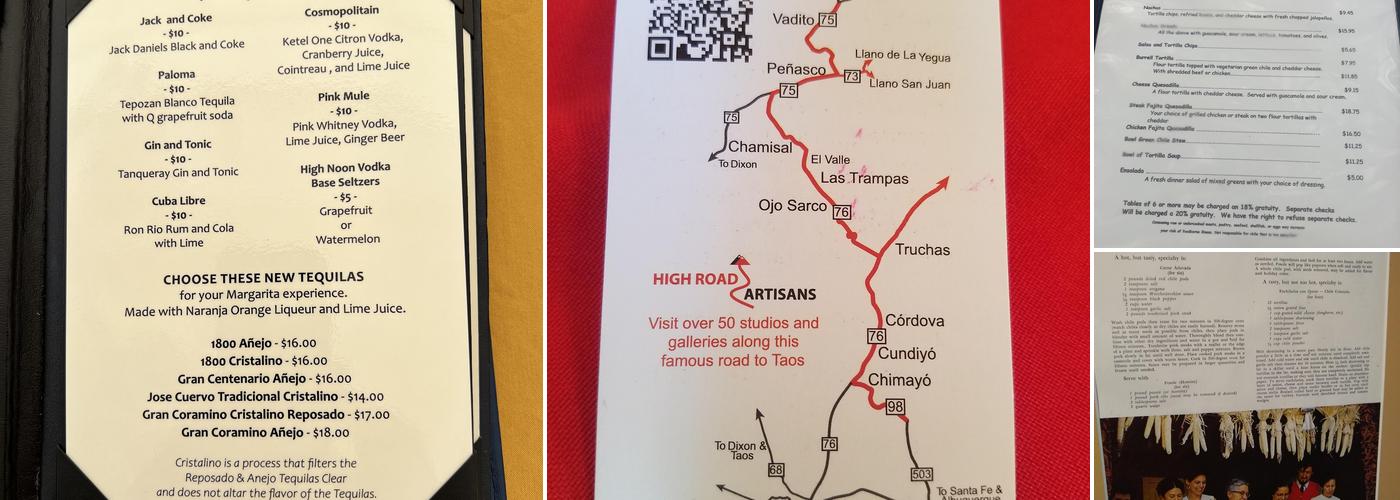 Rancho De Chimayó Menu