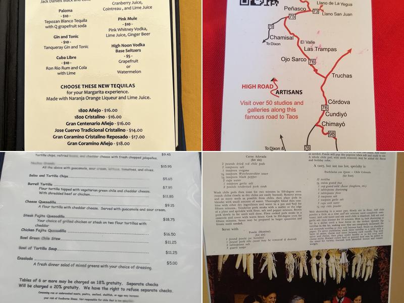 Rancho De Chimayó Menu