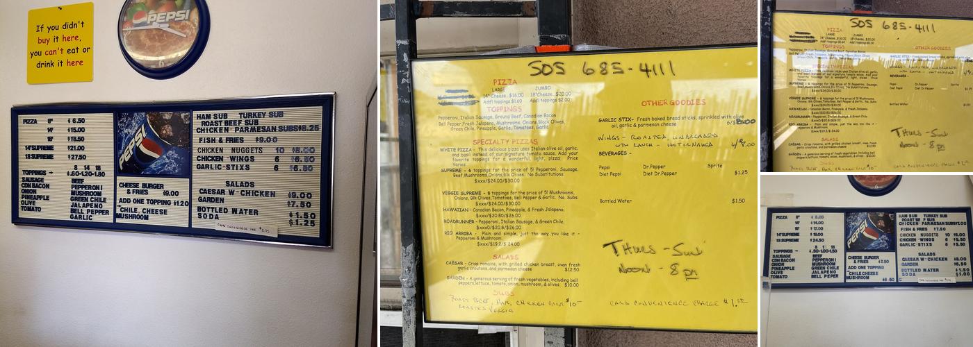 Mamacita's Pizzeria Menu