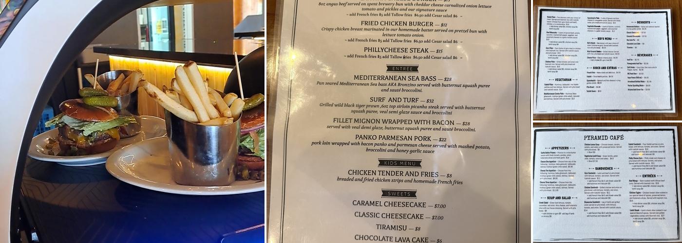 Pyramid cafe Menu