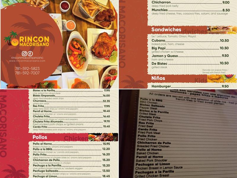 Rincon Macorisano Menu