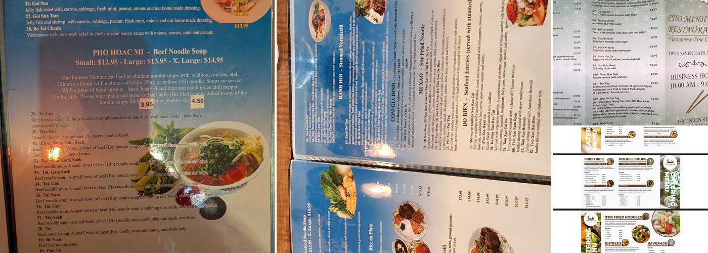 Pho Minh Ky Menu