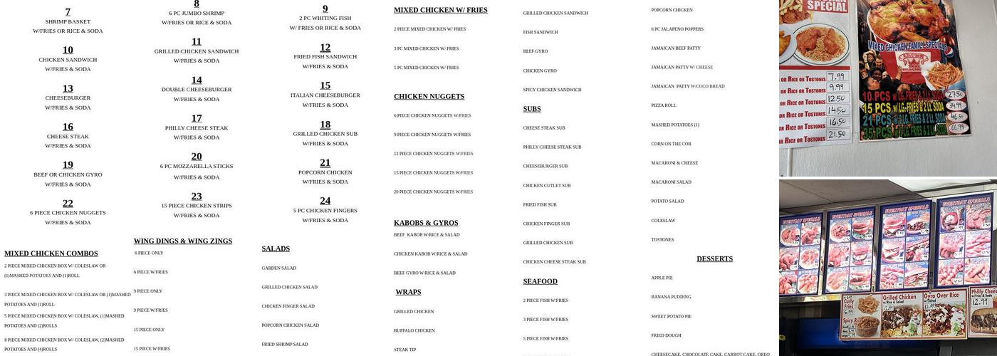 Crown Fried Chicken Menu