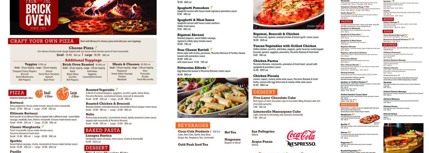 Bertucci's Italian Restaurant Menu