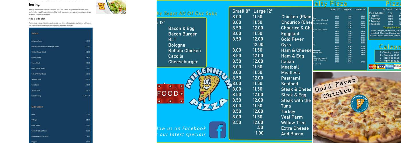 Millennium Pizza Menu