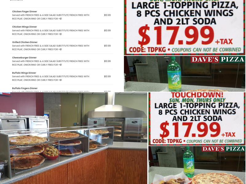 Dave's Pizza Menu