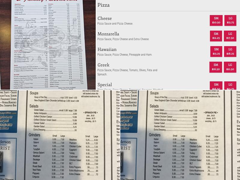 Town Pizza Menu
