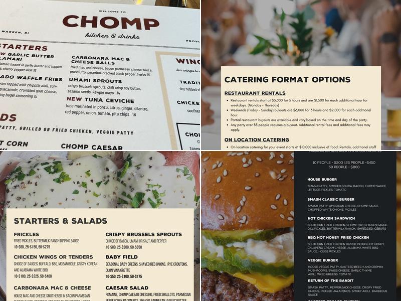 Chomp Kitchen and Drinks Menu
