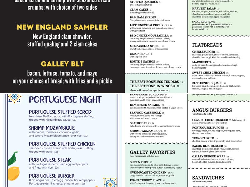 The Galley Grille Menu
