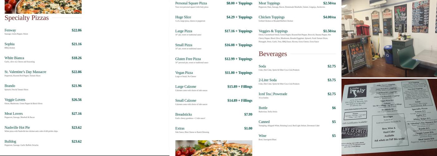 Little Italy Menu