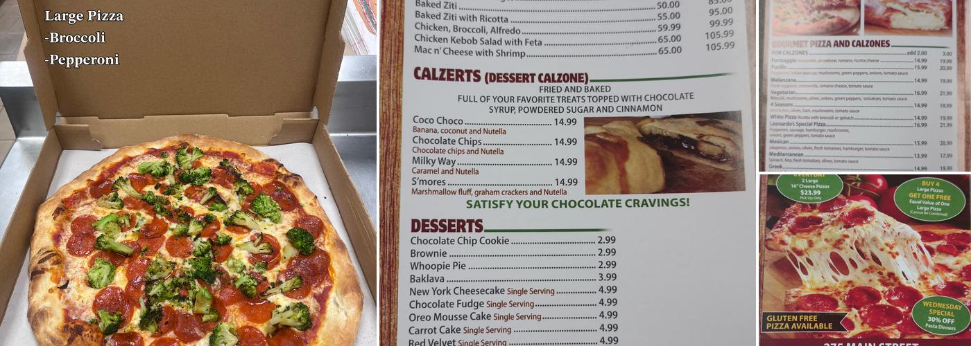 Leonardo's Pizza Menu