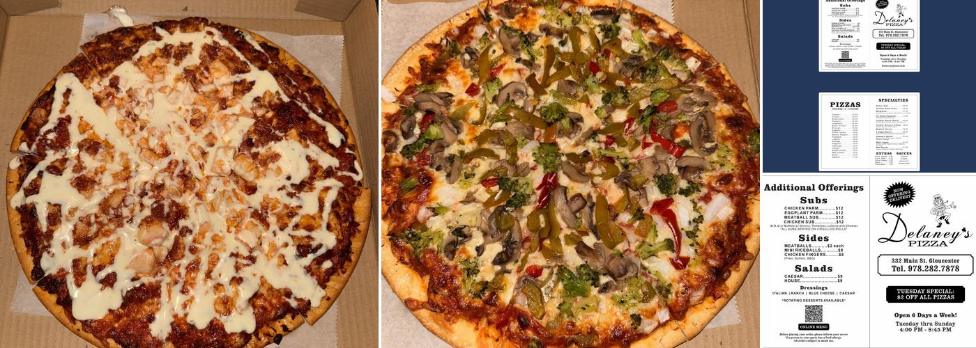 Delaney's Pizza Menu