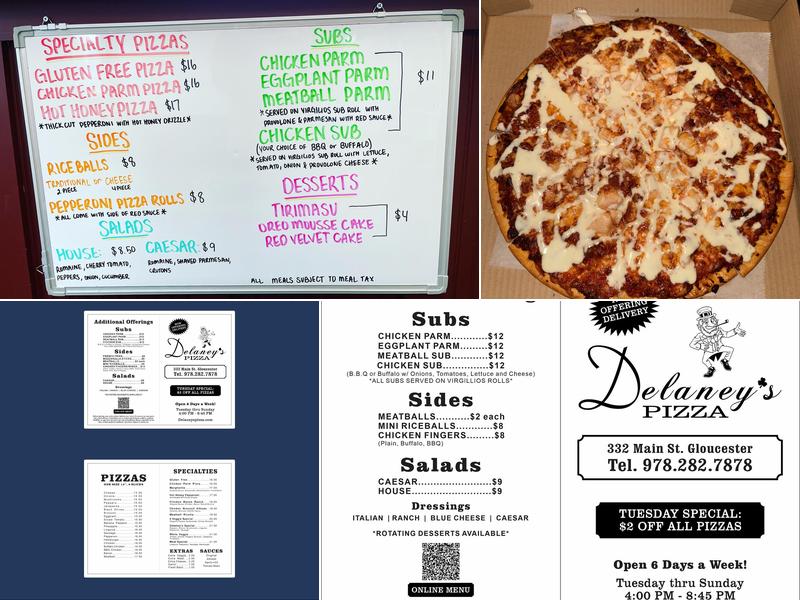 Delaney's Pizza Menu