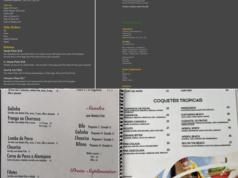 Caravela Restaurant Menu