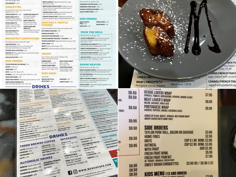 Nunos Cafe Menu