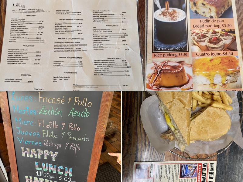 Old Cuban Cafe Menu