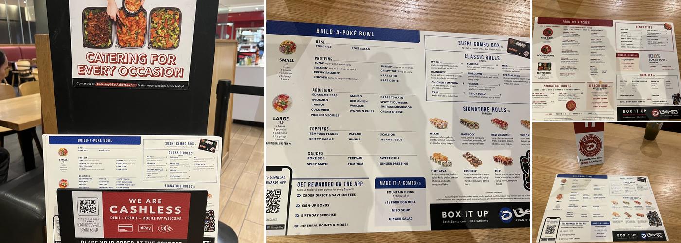 BENTO Orlando UCF Menu