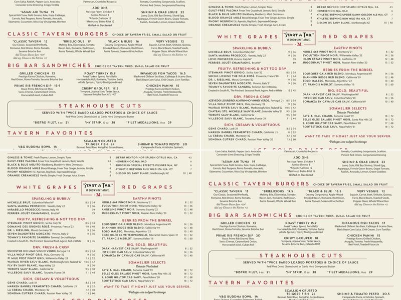 Marlow's Tavern Menu