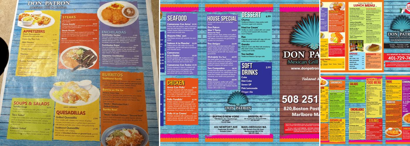 Don Patron Mexican Grill and Cantina Menu