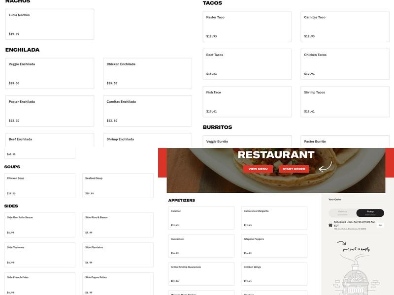 Lucia's Mexican Restaurant Menu