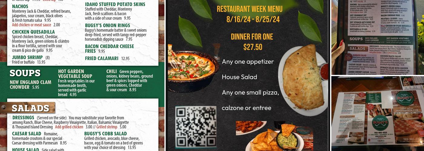 Bugsy's Pizza Restaurant and Sports Bar Menu