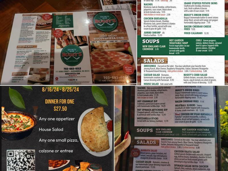 Bugsy's Pizza Restaurant and Sports Bar Menu