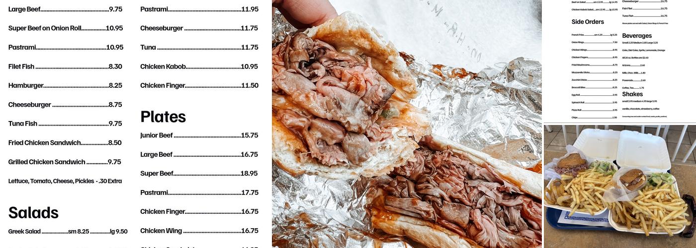 Nick's Roast Beef Menu