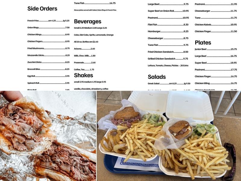 Nick's Roast Beef Menu