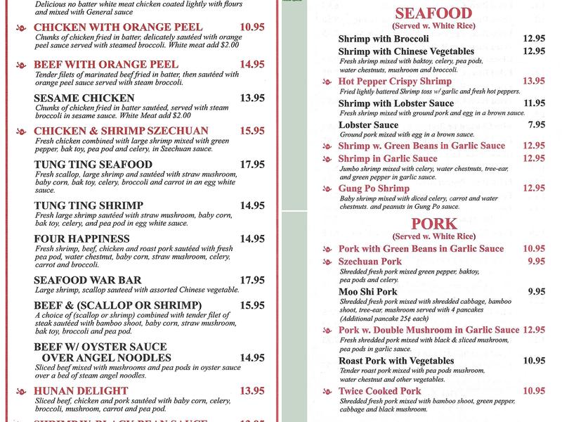 Lee's Chinese Restaurant Menu