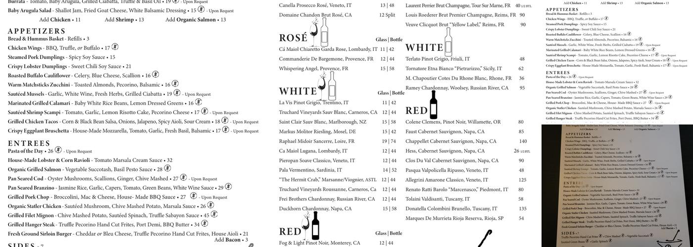 Franklin Cape Ann Menu