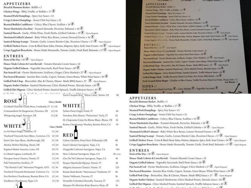 Franklin Cape Ann Menu