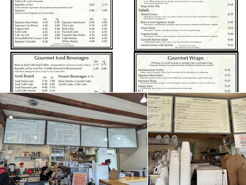 Bean & Leaf Cafe Menu