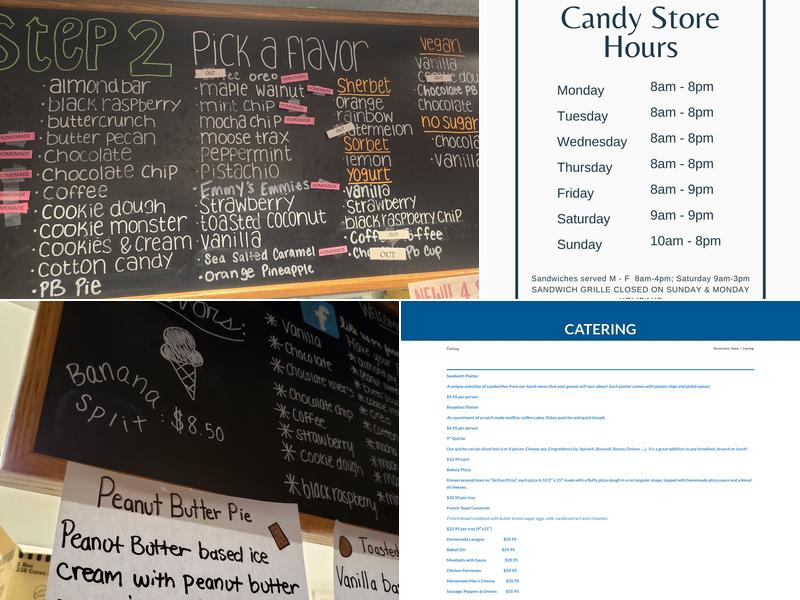 Putnam Pantry Candies, Ice Creams & Cafe Menu
