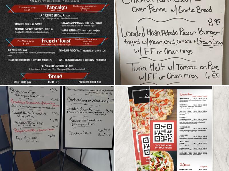 Destiny's Diner Menu