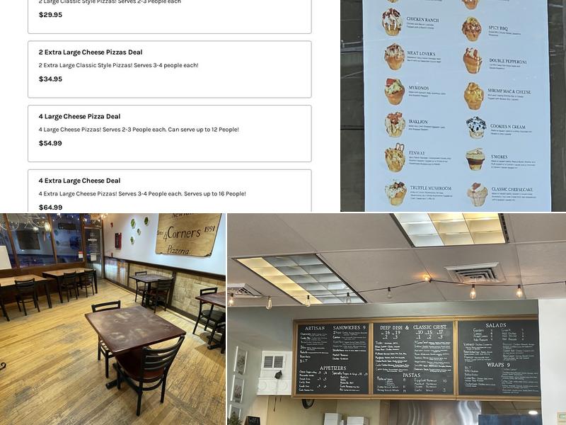 4 Corners Pizza Menu