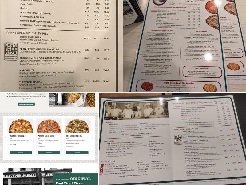 Frank Pepe Pizzeria Napoletana Menu