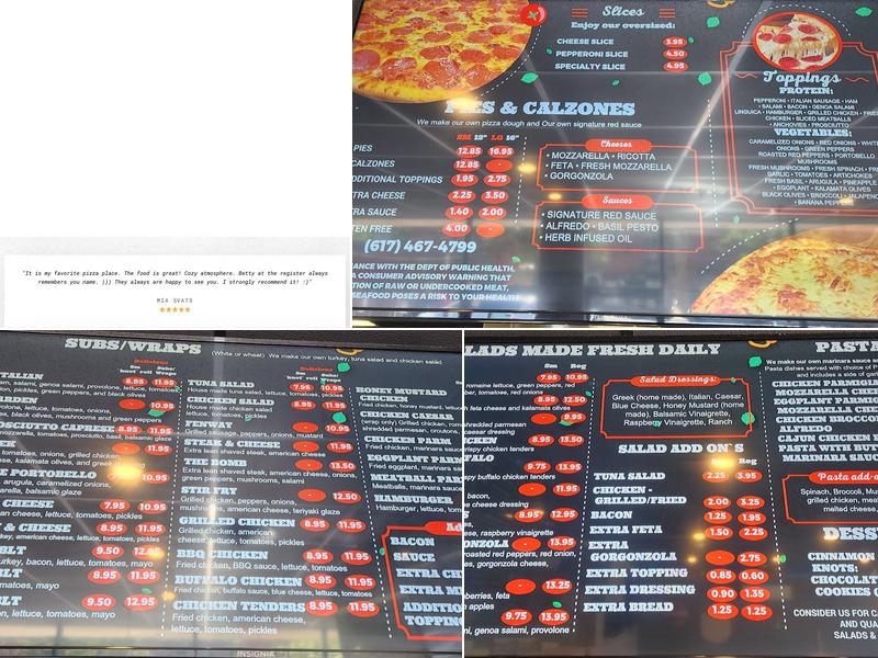 BrickFire Pizza Co. Menu