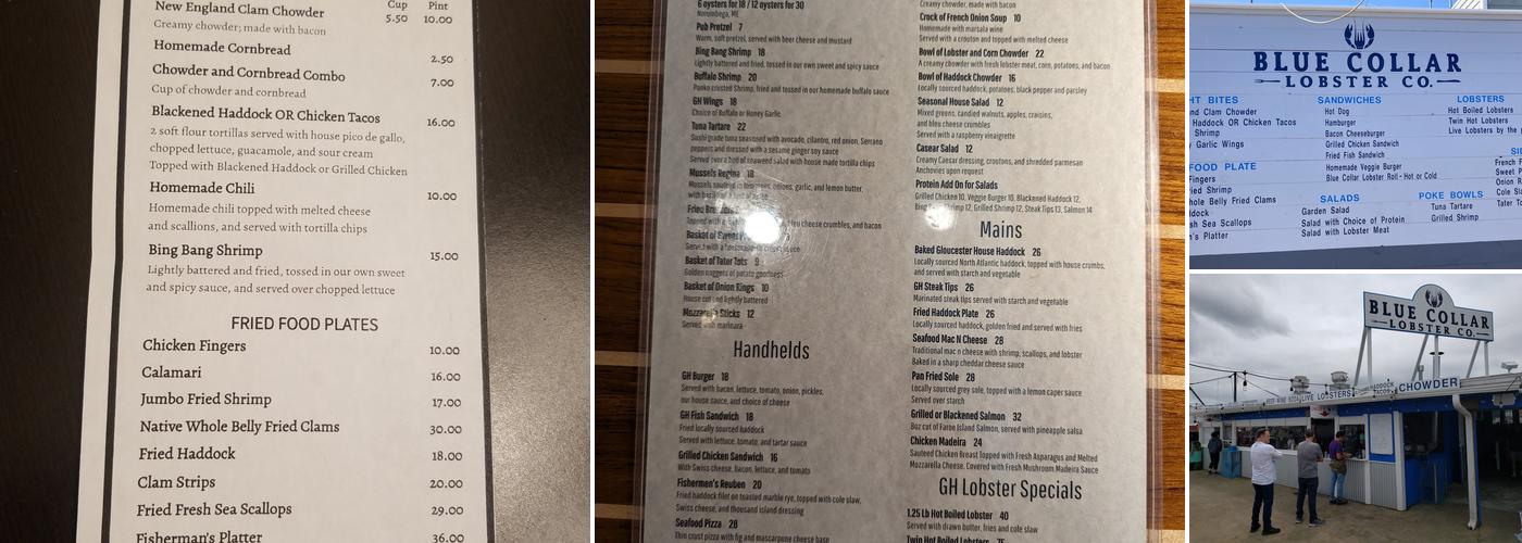 Blue Collar Lobster Menu