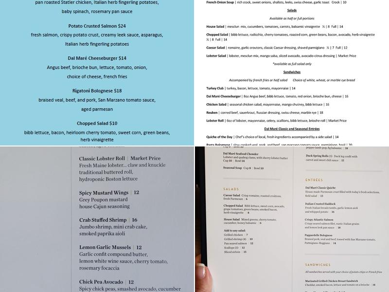 Dal Maré Menu