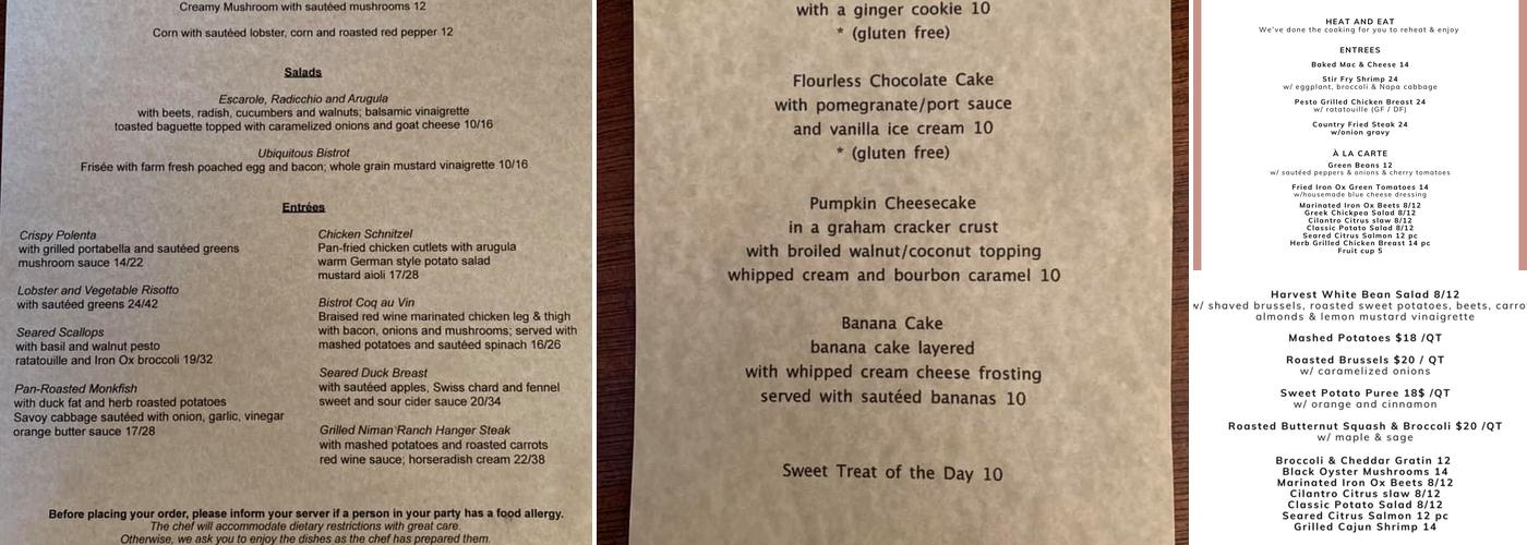 Duckworth's Gloucester Menu