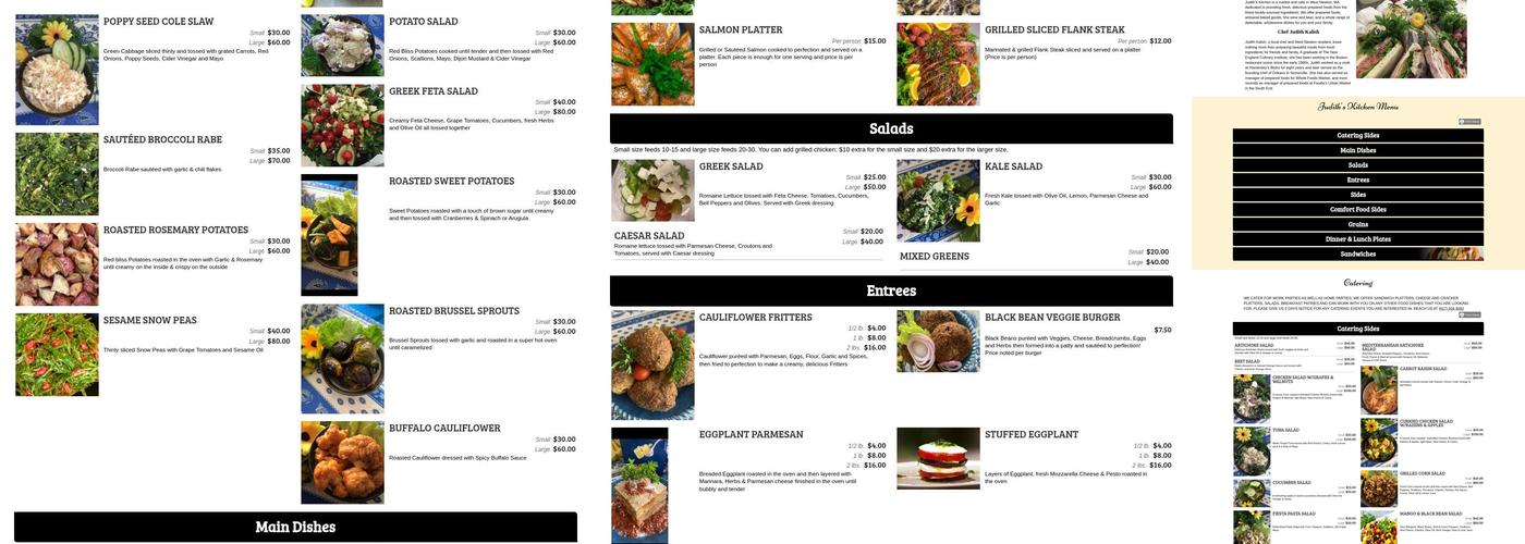 Judith's Kitchen Menu