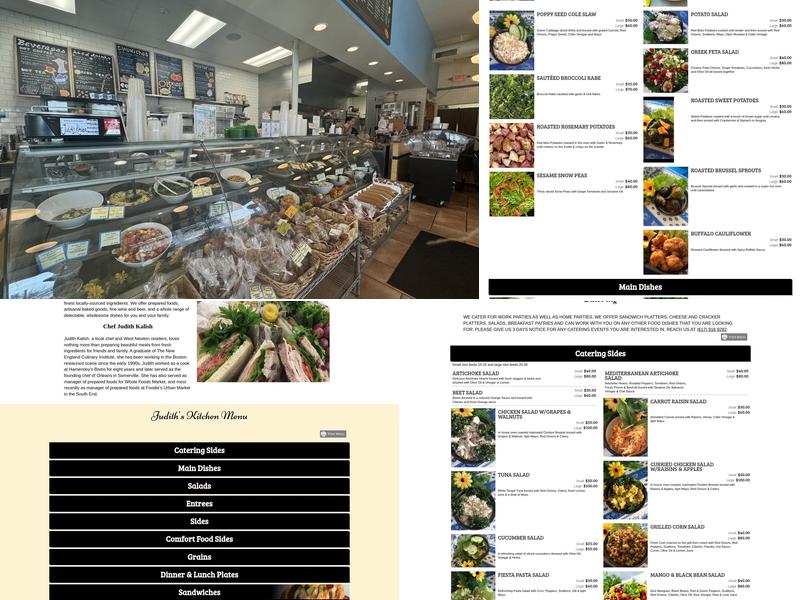 Judith's Kitchen Menu