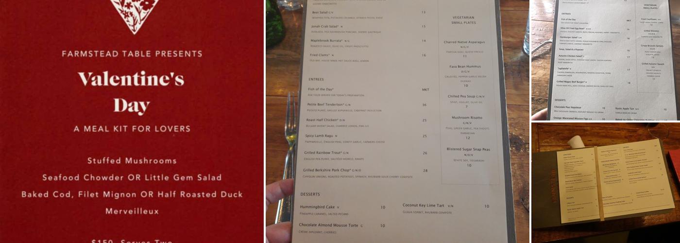 Farmstead Table Menu